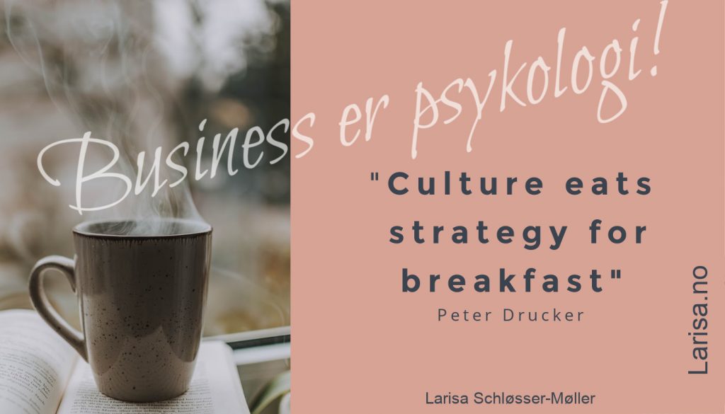 "Kultur spiser strategi til frokost." Peter Drucker